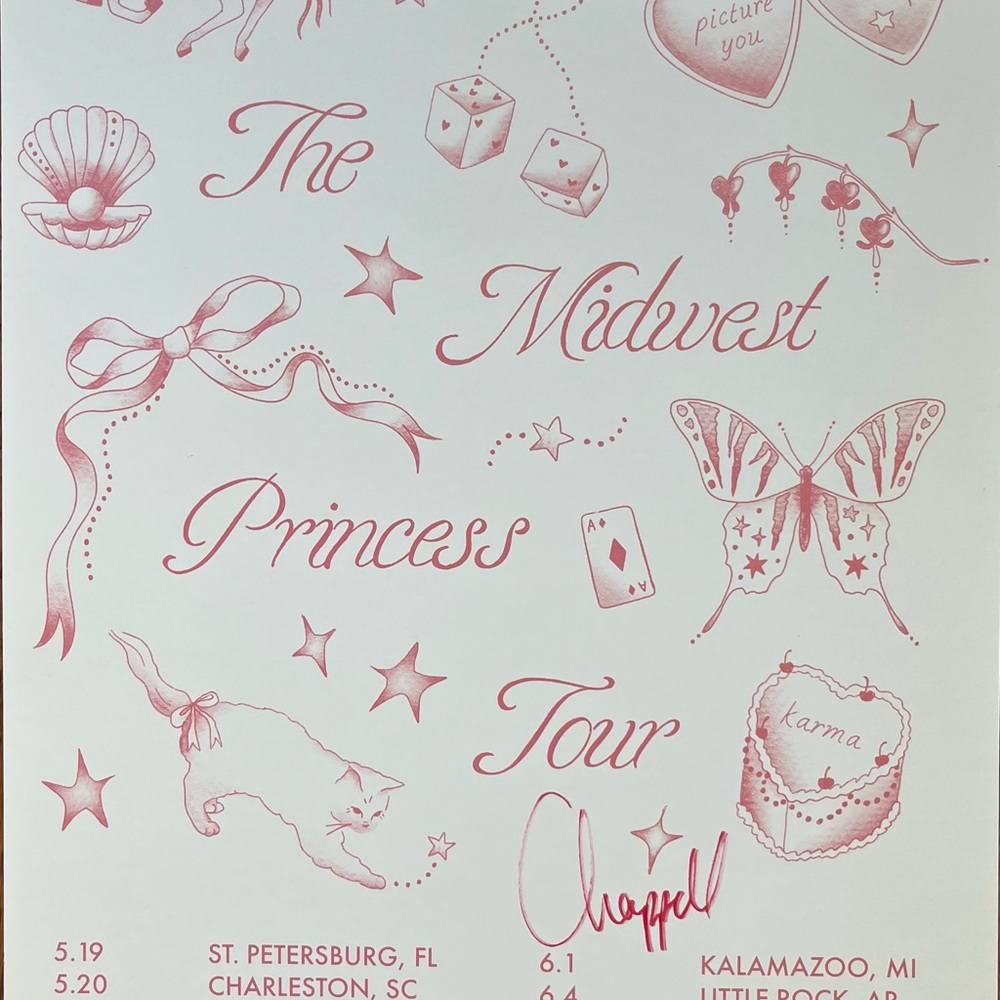 Chappell Autographed Midwest Princess Tour Poster